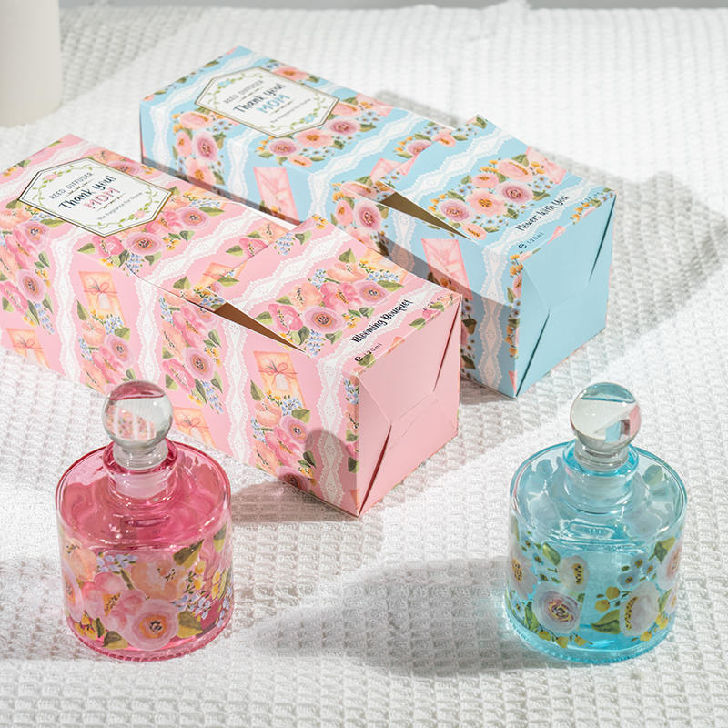 Diffuser buluh botol kaca bulat elegan hari ibu