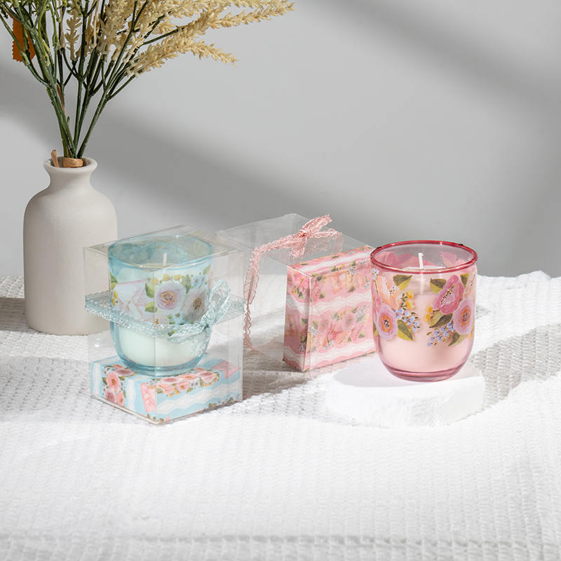 Lilin beraroma cangkir kaca bundar hari ibu-Produsen lilin kedelai ramah lingkungan