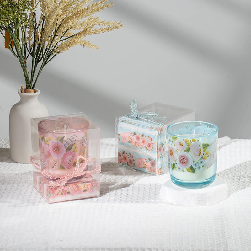 Lilin beraroma cangkir kaca bundar hari ibu-Produsen lilin kedelai ramah lingkungan