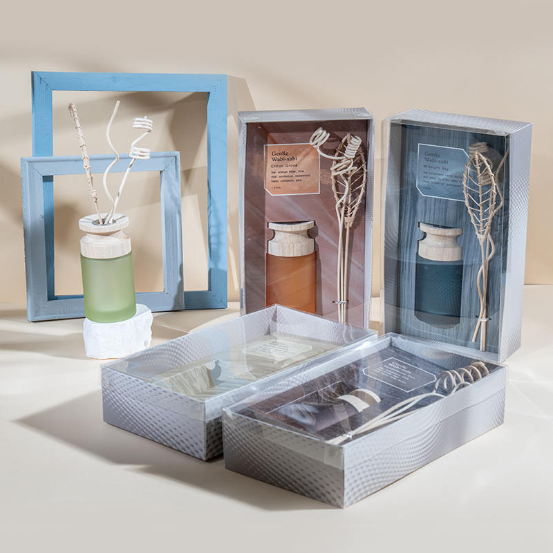 Penyebar buluh premium labu kaca silinder tinggi dengan penjual penyebar aroma tongkat kayu