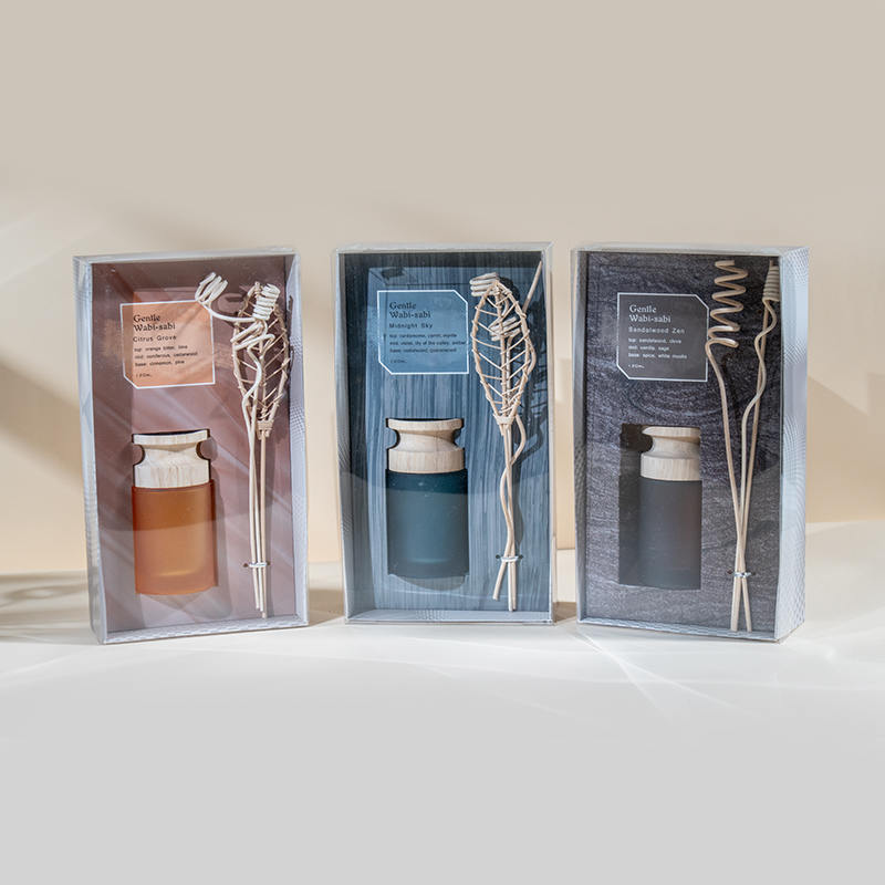 Penyebar buluh premium labu kaca silinder tinggi dengan penjual penyebar aroma tongkat kayu