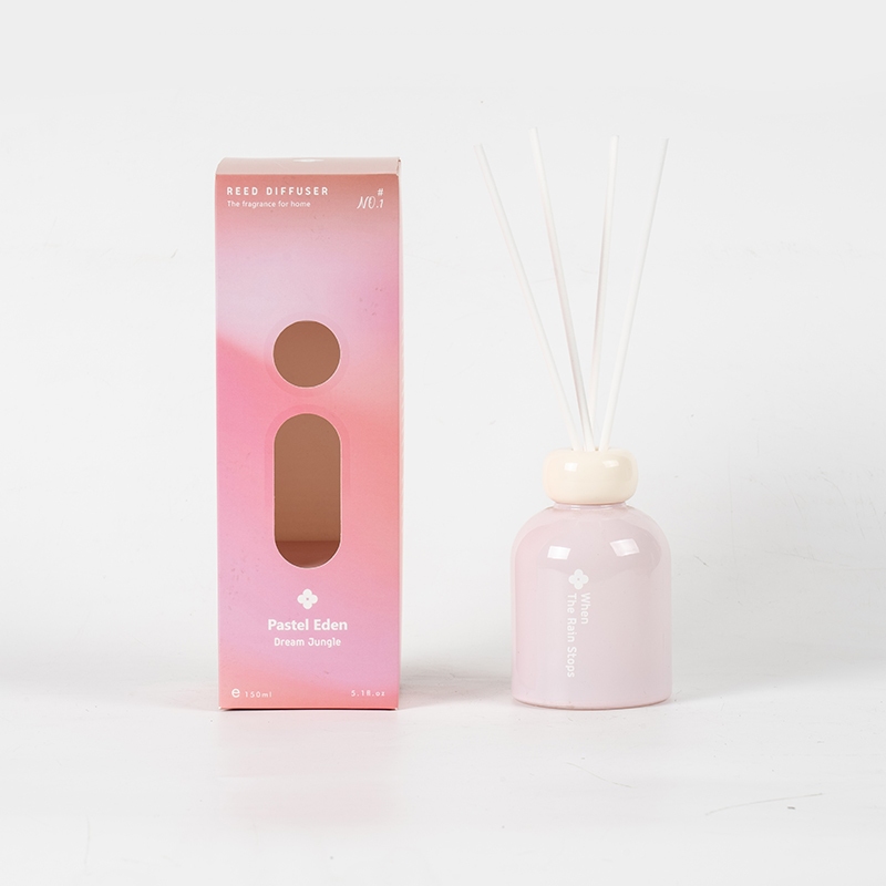 Diffuser beraroma reed diffuser botol bulat kaca eden pastel untuk produsen reed diffuser rumahan