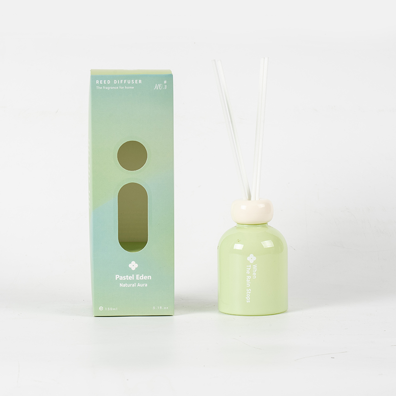 Diffuser beraroma reed diffuser botol bulat kaca eden pastel untuk produsen reed diffuser rumahan