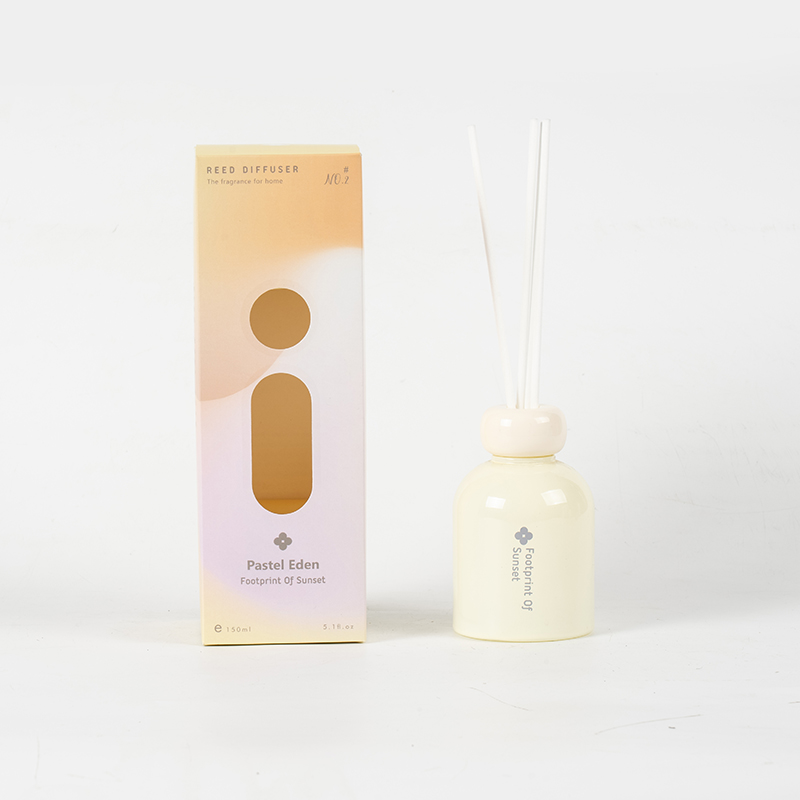 Diffuser beraroma reed diffuser botol bulat kaca eden pastel untuk produsen reed diffuser rumahan