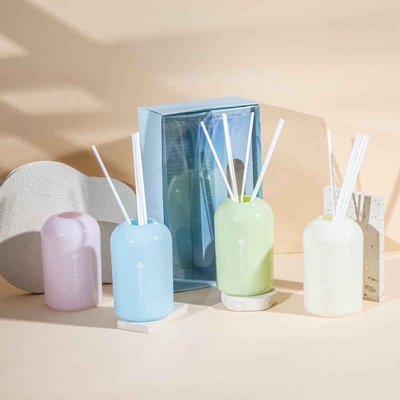 Kaca transparan bulat botol reed diffuser tinggi yang mudah menguap-aromaterapi penataan volume besar