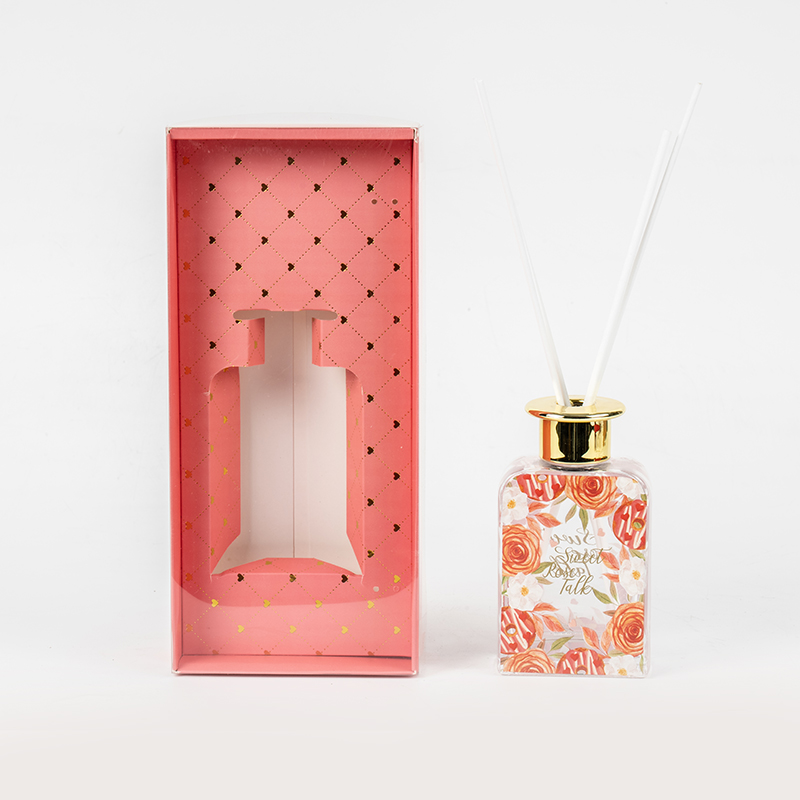 Botol kaca persegi tinggi Valentine reed diffuser-koleksi valentine minyak premium