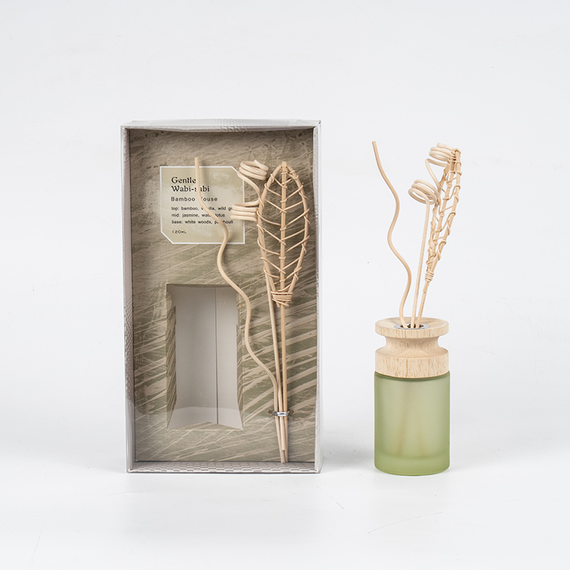 Penyebar buluh premium labu kaca silinder tinggi dengan penjual penyebar aroma tongkat kayu