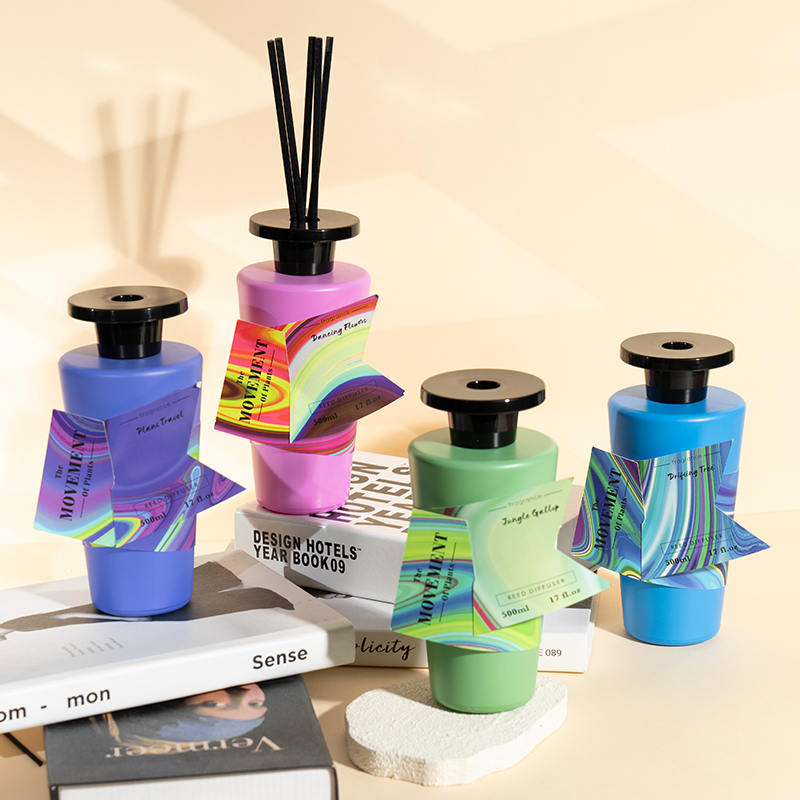 Botol parfum bulat kaca bening kerucut reed diffuser-pembuatan diffuser rumah