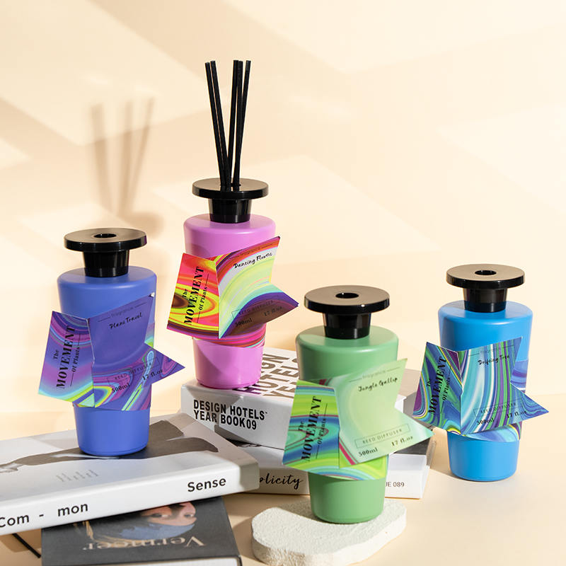 Botol parfum bulat kaca bening kerucut reed diffuser-pembuatan diffuser rumah